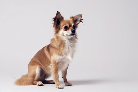 dog on white background, full body with free spaceの素材