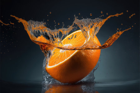water orange splashing, Made by AI,Artificial intelligenceの素材