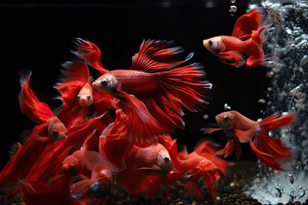 halfmoon betta fish, siamese fighting fish, betta splendensの素材