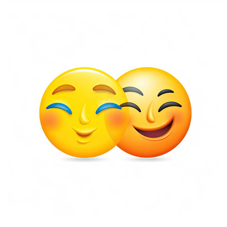 Sun and moon emoji set, white backgroundの素材