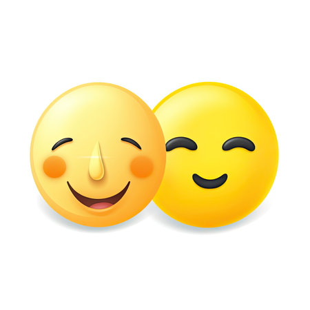 Sun and moon emoji set, white backgroundの素材