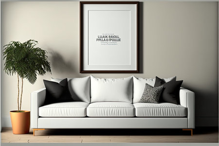 Frame Mockup  in living room, Made by AI,Artificial intelligenceの素材