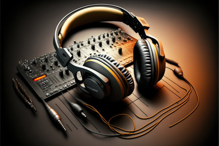 headphone with mixer, concert,music party, Made by AI,Artificial intelligenceの素材