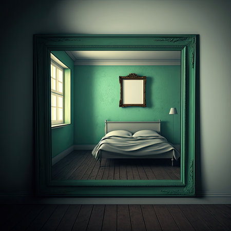 Frame Mockup  in living room, Made by AI,Artificial intelligenceの素材