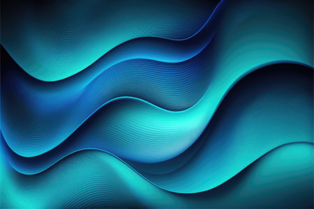 blue abstract gradient, wave wallpaper, free space, Made by AI,Artificial intelligenceの素材