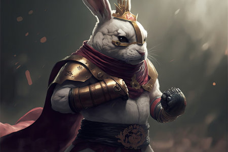 rabbit warrior, bunny, Made by AI,Artificial intelligenceの素材