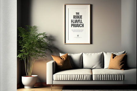 Frame Mockup  in living room, Made by AI,Artificial intelligenceの素材