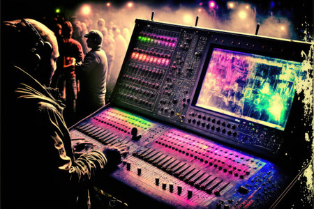 mixer, concert, music party, Made by AI,Artificial intelligenceの素材