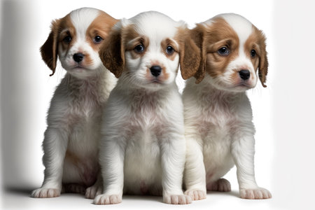 family dog on white background, full body with free space, Made by AI,Artificial intelligenceの素材