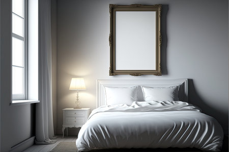 blank frame , Interior, bedroom, Made by AI,Artificial intelligenceの素材