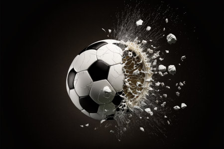 Soccer ball hits goal net, Made by AI,Artificial intelligenceの素材