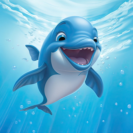 Cartoon character of dolphinの素材