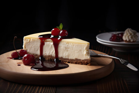 cheesecake, dessert on the tableの素材