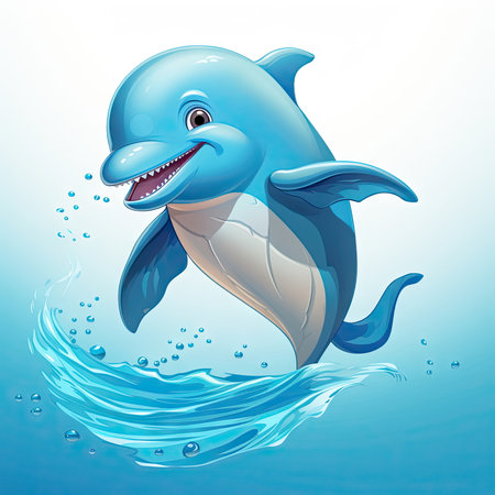 Cartoon character of dolphinの素材