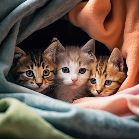 a group of adorable kittens togetherの素材