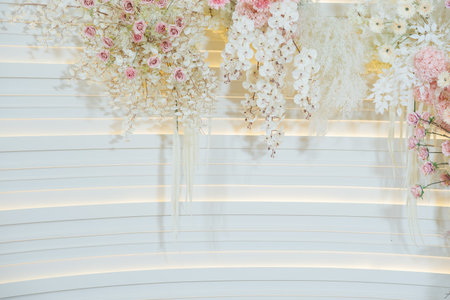 wedding flower backdrop background, colorful background, fresh rose, bunch of flowerの素材