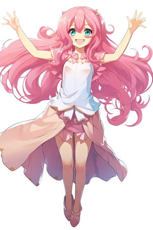 anime girl with long hairの素材