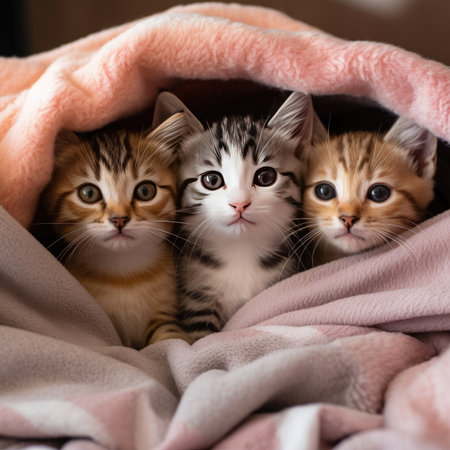 a group of adorable kittens togetherの素材