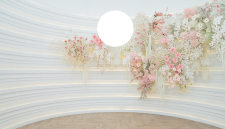 wedding flower backdrop background, colorful background, fresh rose, bunch of flowerの素材