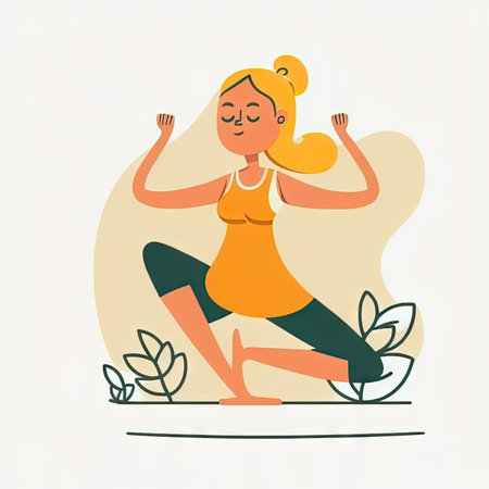 cartoon yoga, white background, vector illustration, Made by AI, Artificial intelligenceの素材