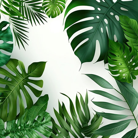 textile repeat pattern of green leaf frameの素材