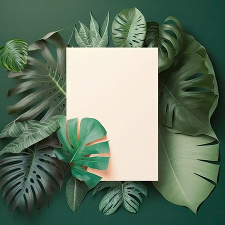 textile repeat pattern of green leaf frameの素材