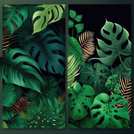 textile repeat pattern of green leaf frameの素材