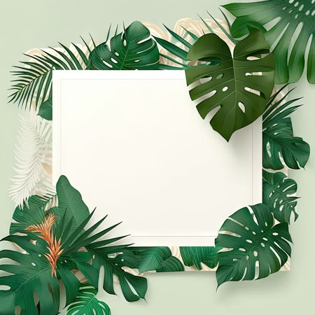 textile repeat pattern of green leaf frameの素材