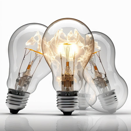 light bulb lamps , white backgroundの素材