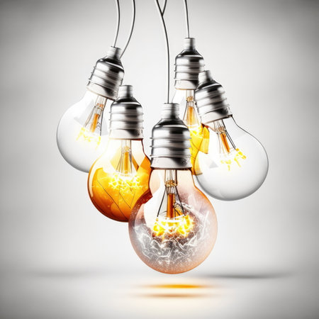 light bulb lamps , white backgroundの素材