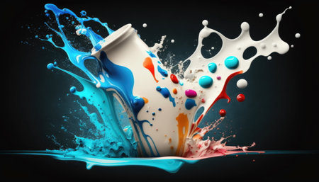 splash milk, Abstract background, Made by AI,Artificial intelligenceの素材