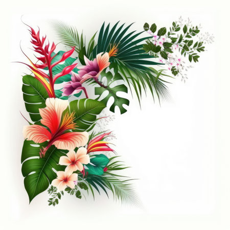 floral watercolor background, blank flower template, vector illustration, Made by AI,Artificial intelligenceの素材