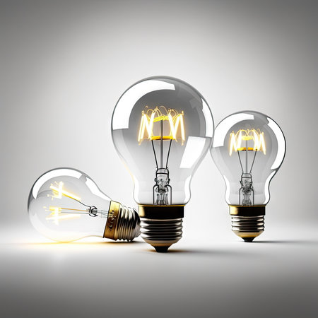 light bulb lamps , white backgroundの素材