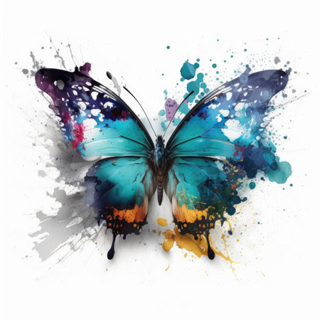 beautiful butterfly, white backgroundの素材