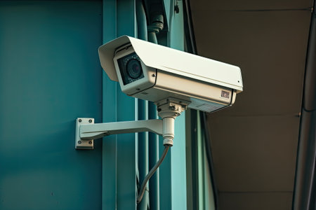CCTV operating outside the officeの素材