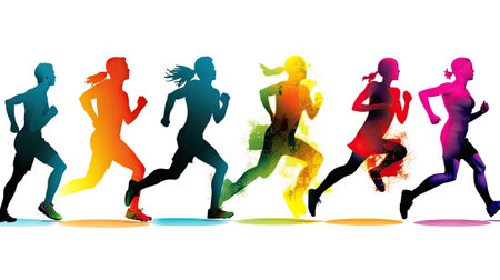 silhouette of runner white background, sportの素材