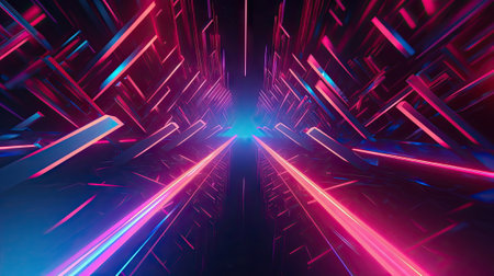 colorful neon wavy ribbons, spectrum lightの素材