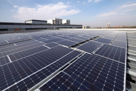Solar cells on the roof, save the powerの素材