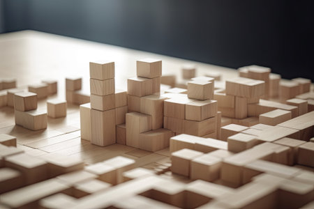 building wood blocks, plan and strategyの素材