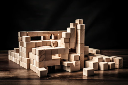 building wood blocks, plan and strategyの素材