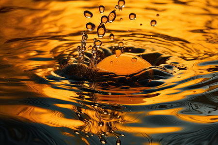 oranges fall in waterの素材