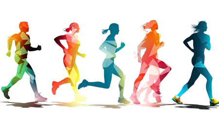 silhouette of runner white background, sportの素材