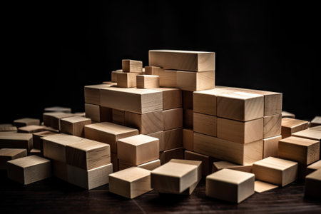 building wood blocks, plan and strategyの素材
