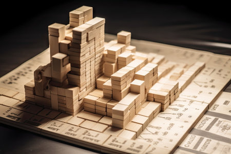 building wood blocks, plan and strategyの素材