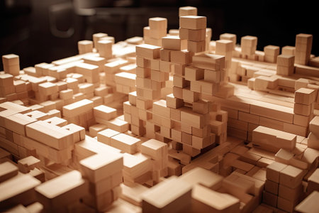 building wood blocks, plan and strategyの素材