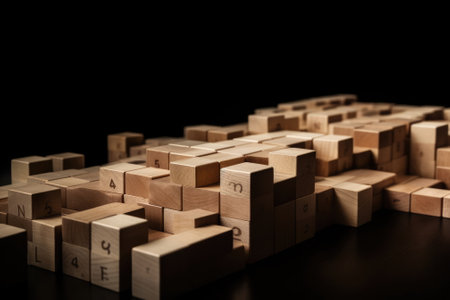 building wood blocks, plan and strategyの素材