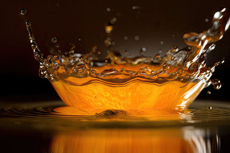 oranges fall in waterの素材