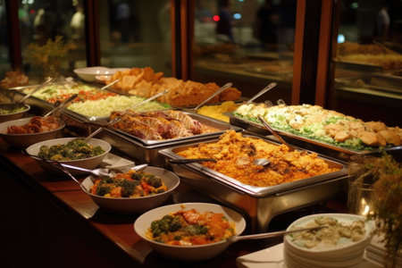 buffet food, dinner timeの素材