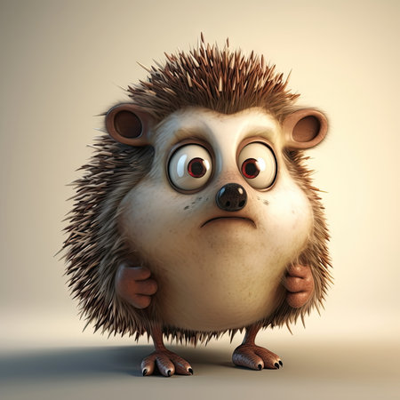 Cartoon character of cute hedgehogの素材