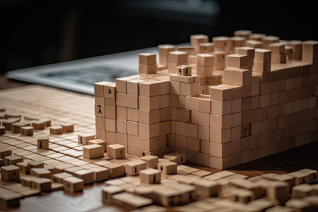 building wood blocks, plan and strategyの素材